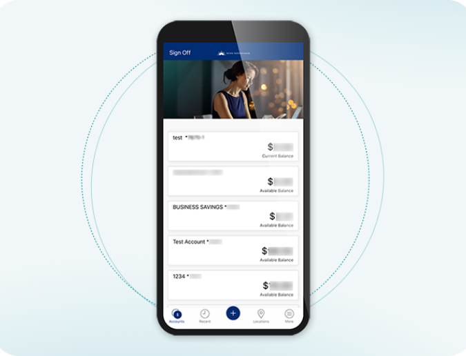 Mobile banking platform on a mobile phone